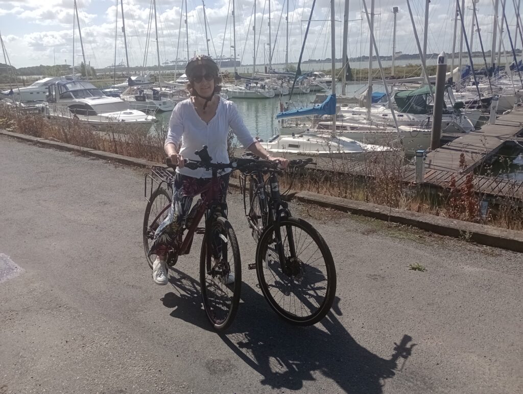 With Bikes at Levington Marina