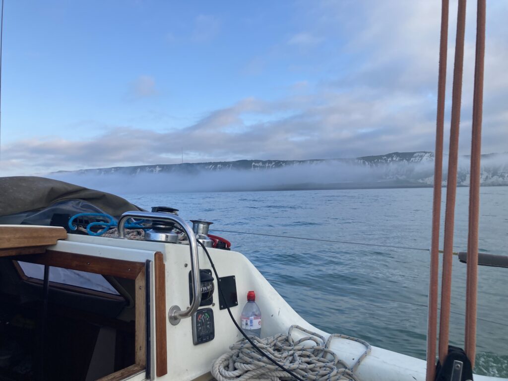A cloudy morning 5am over the White Cliffs