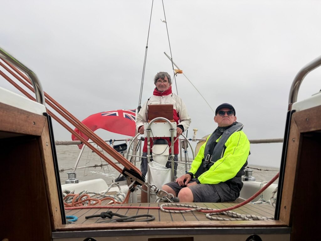 Mike and Chris at Helm